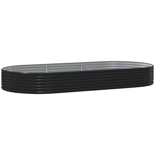 Garden Planter Powder-coated Steel 296x140x36 cm Anthracite Vidaxl Anthracite