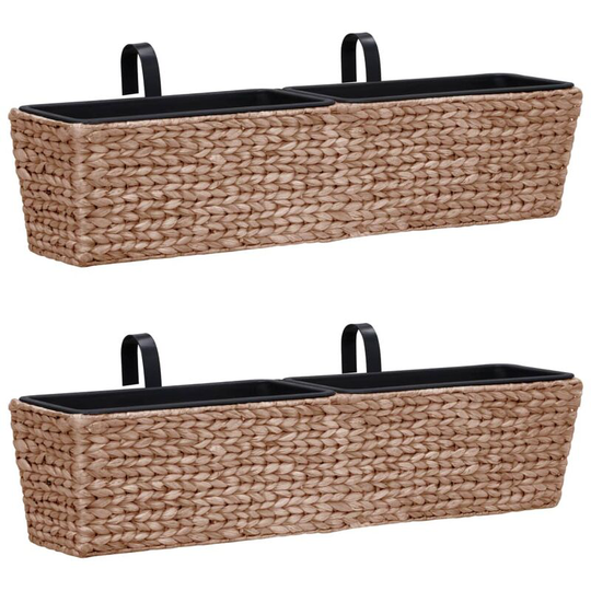 Devenirriche - Garden Planters 2 pcs Water Hyacinth Brown - Brown