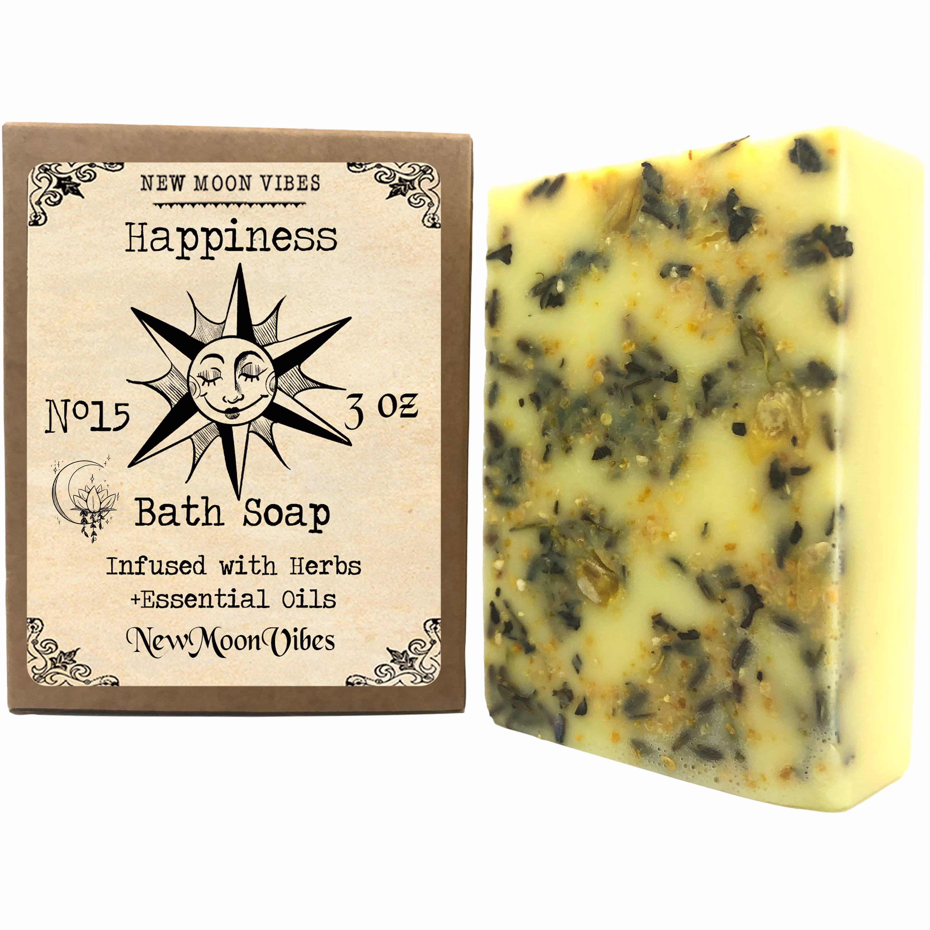 Happiness Stress Relieving Cleansing Break Spell Conjure Herbal Soap Bar Ritual Draw Joy Positivity Banish Negativity