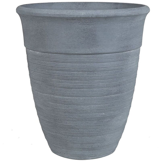 Plant Pot Grey Modern Indoor Outdoor Stone Mixture ø 43 cm Katalima - Grey