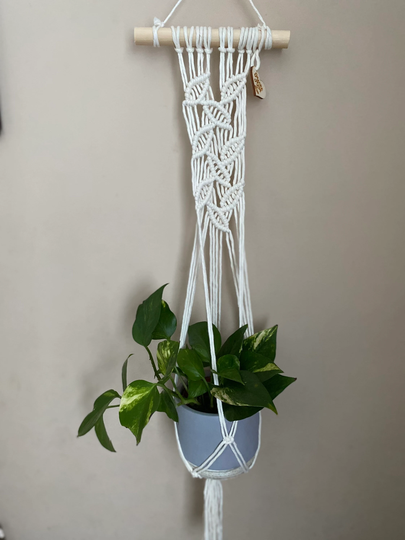 Natural Plant Hanger, Boho Home Decor, Eco Friendly Gift For Lover, Macrame Wall Hanging, Indoor Pot Holder, Neutral Decor