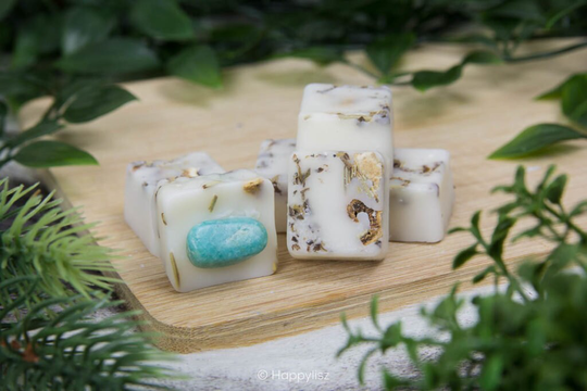 Time For Spring/Amazonite Crystal Wax Melts With Lemon, Rosemary, Grapefruit, Lime, Palmarosa & Mint