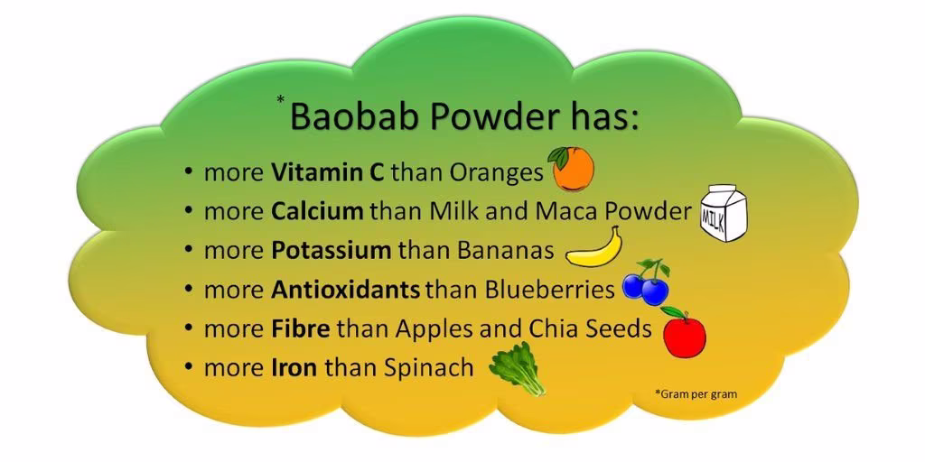 150G Baobab Powder 100% Organic Superfood 21x More Vitamins Than An Orange Or Apple Packed in The UK