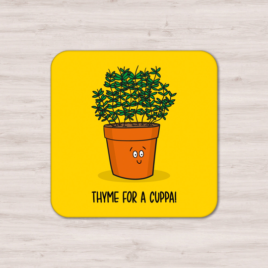 Funny Pun Coaster | Chef Birthday Gift Herb Cuppa Thyme Food Present Yorkshire