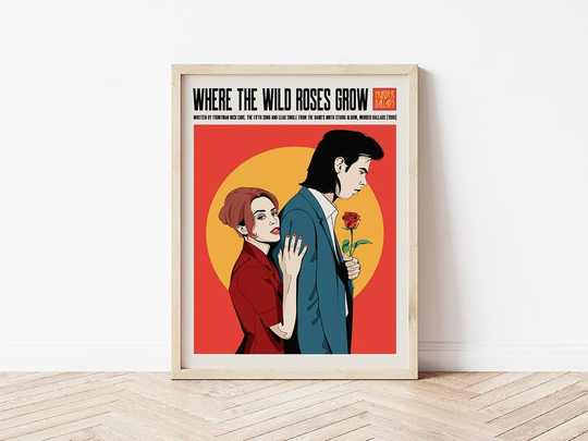 Where The Wild Roses Grow | Nick Cave & Kylie Minogue Music Poster Gig