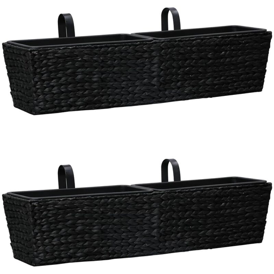 Garden Planters 2 pcs Water Hyacinth Black - Black