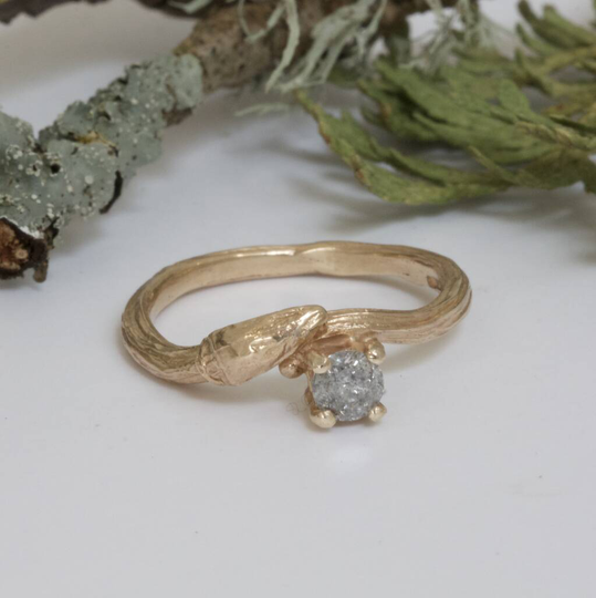 Salt And Pepper Diamond Willow Engagement Ring