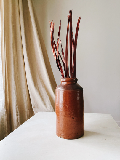 French Vintage Sandstone Glazed Bottle