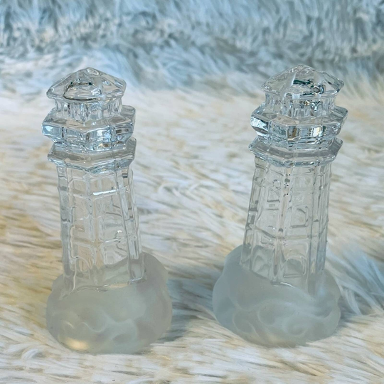 Nautical Light House Glass Salt & Pepper Shakers