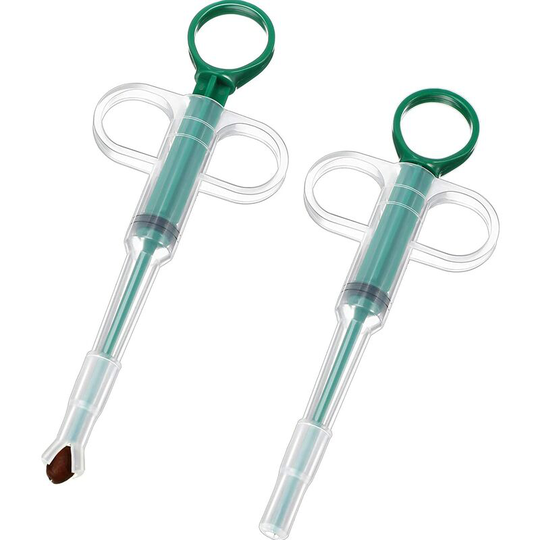 2 Pieces Green Pet Pill Popper for Small Cats Dogs Pistol Gun Shooter Pet Piller Soft Tip Tablet Syringe Pusher Animal Medicine Feeder for Feeding