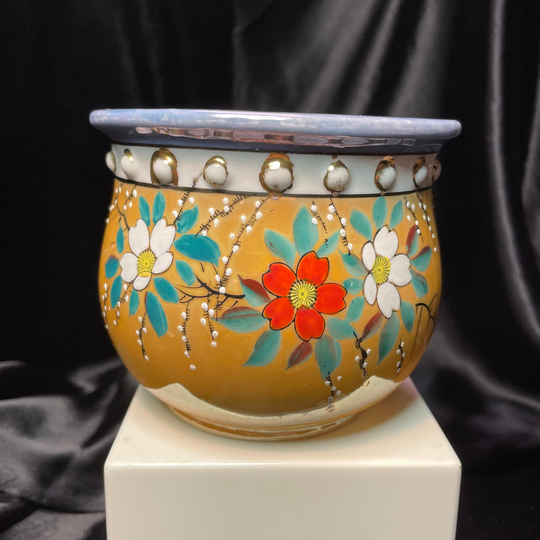 Peach Lustre Cachepot - Made in Japan C. 1940's
