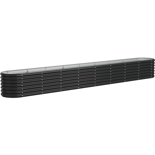 Garden Planter Powder-coated Steel 332x40x36 cm Anthracite Vidaxl Anthracite
