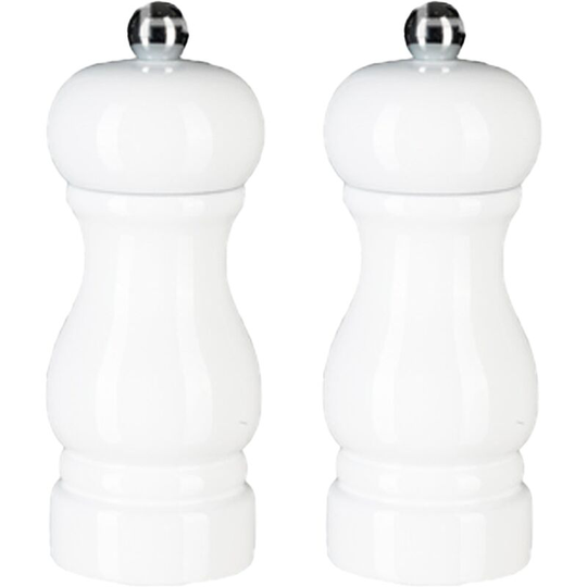 Fvbjd - Salt and Pepper Grinder Set,Manual Pepper Mills with Adjustable Coarseness, Refillable Spice Grinders 5 inch white