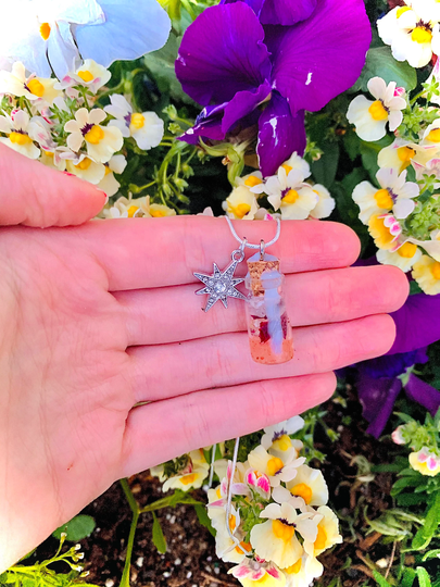 Customizable Charms For Self Care/Love Potion Bottle Necklace, Spell Bottle, Witches Necklace, Amulet, Zodiac, Gems