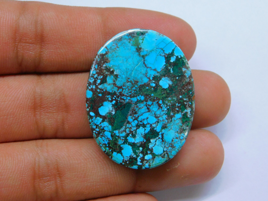 Natural Turquoise Aaa Grade Cabochon/ Gemstone 100 % Loose Stone Wirewrapping Jewelry Making 51 Ct 37 X 28 Mm # 8307