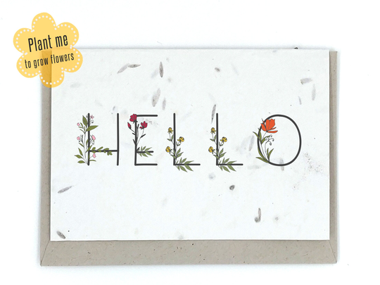 Plantable Seed Card, Hello | Eco-Friendly, Biodegradable, Wildflowers