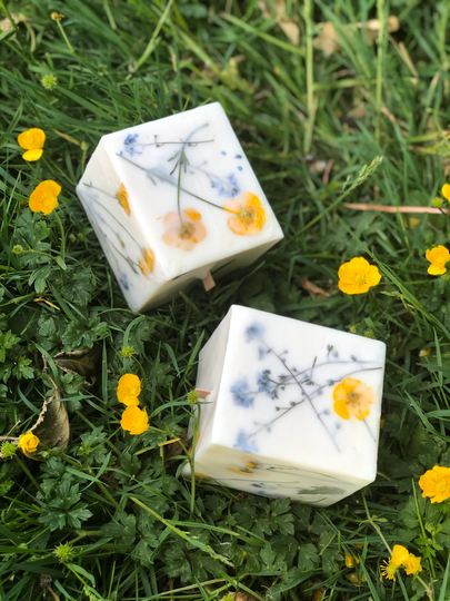 Wildflowers Decor, Floral Candle, Pressed Wildflowers, Gift, Meadow Handmade Relaxation Meadow, Woman Gift