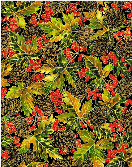 Pinecones & Leaves Change Of Seasons Quilt Fabric