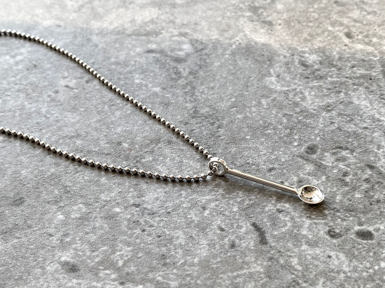 Miniature Tiny Silver Spoon Pendant, Handmade Salt Spoon, Spices Small Charm, Cook Gift Idea, Chef Small Spoon Necklace