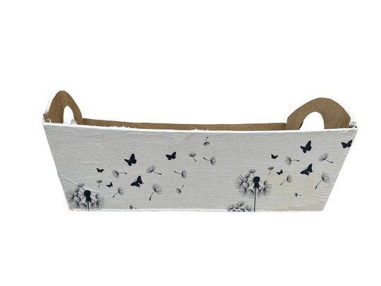 Window Box, Wooden Planter, Dandelion Black & White Minimalist Decor, Contemporary Garden Decor
