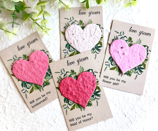 8 - Plantable Bridesmaid Proposal Card Set Flower Seed Paper
