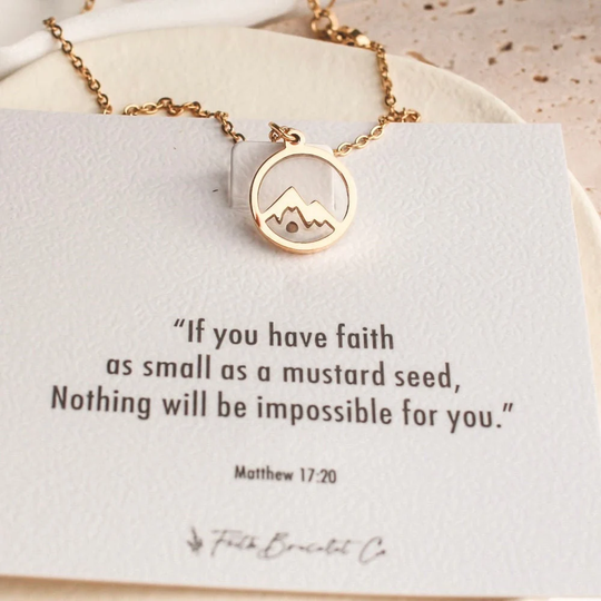 Dainty Mustard Seed Necklace, Move Mountains, Christian Jewelry, Tiny Gift