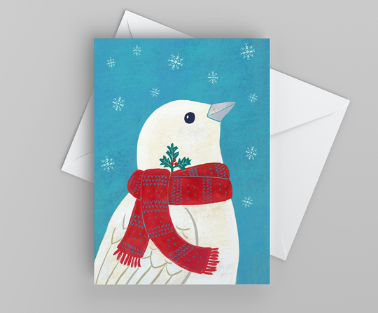 Cute Winter Bird With Scarf, Card For Friend, Anytime Greeting
