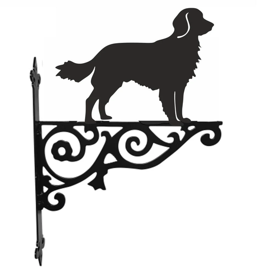 Large Munsterlander Ornamental Hanging Bracket - Contemporary Basket Wall Mounted Decorative Garden Black