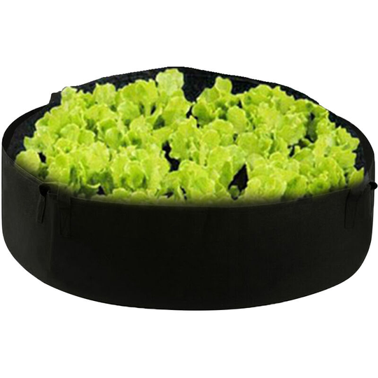 Round Planter Box Garden Grow Bags Planting Beds Grow Pots Breathable Planter Bags - Black&S