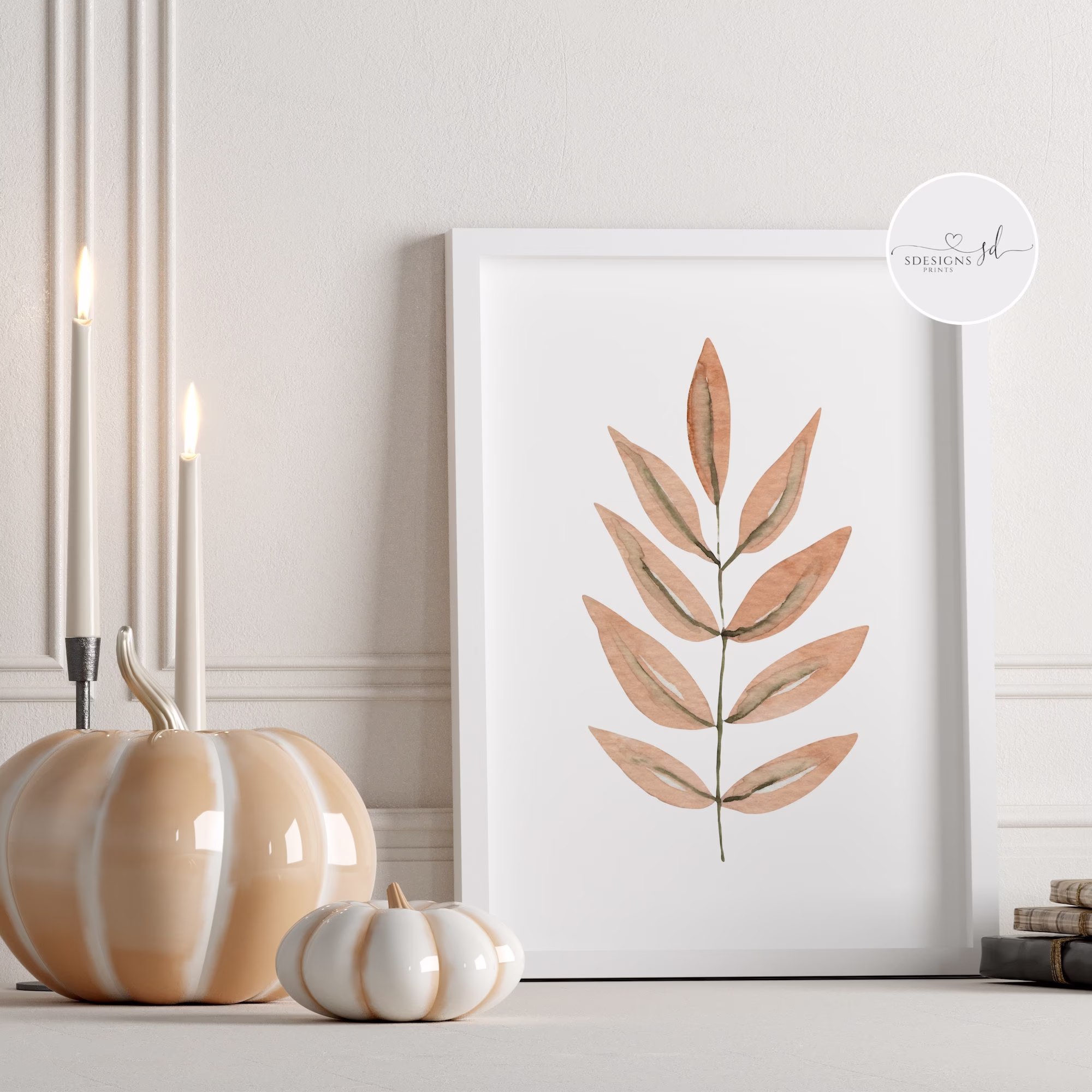 Autumn Leaves Print | Autumnal Wall Art Decor Seasonal Fall Crisp Leaf