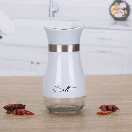 Salt and pepper Shakers Set Glass Salt Pepper Dispense for Sea Salt, Black Pepper, Spices-Stylish Pioneer Kitchen Gift for Women Mom Family