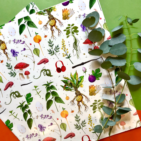 Magical Herbs, Witchy, Magical, Wrapping Paper, Gift Wrap