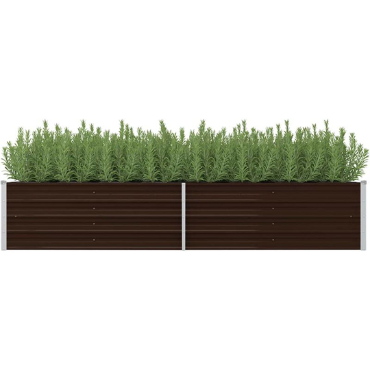 Hommoo - Garden Planter Brown 240x80x45 cm Galvanised Steel VD29835
