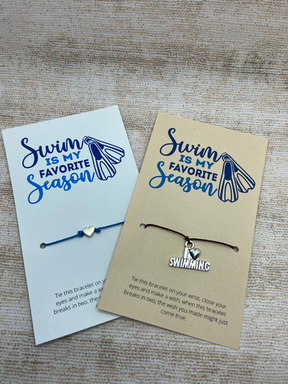Swimming Favorite Season Wish Bracelet | Friendship Best Friend Jewelry Party Favor Gift For