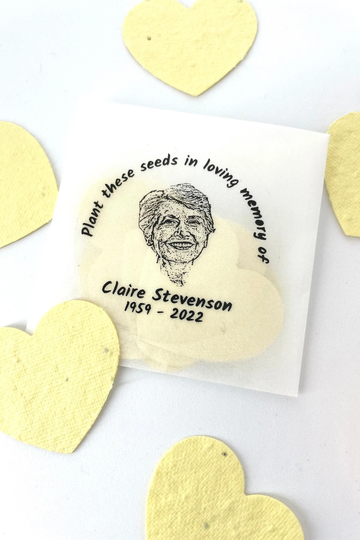 Personalized Plantable Seed Paper Memorial Favor Gift Eco Friendly Funeral Wildflower Hearts Thank You Favour Order Of Service