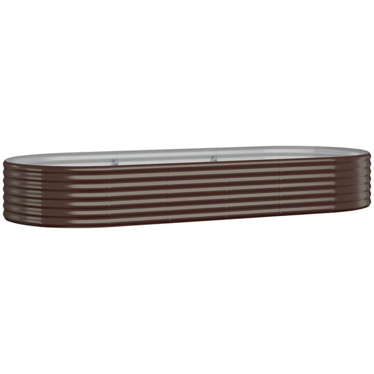 Garden Planter Powder-coated Steel 249x100x36 cm Brown Vidaxl Brown