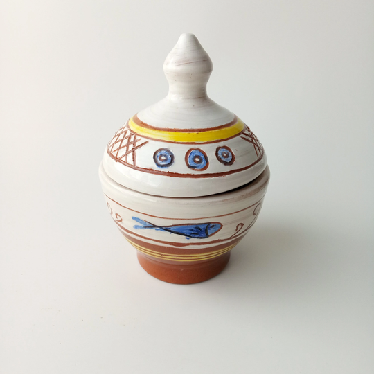 Bowl With Lid, Pottery Bowl, Sugar Ceramic, Jam Honey Salt Lid