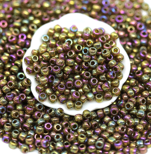 Toho Seed Beads Size 11/0, Gold Lustered Dark Topaz 459, Rocailles 10G - S211