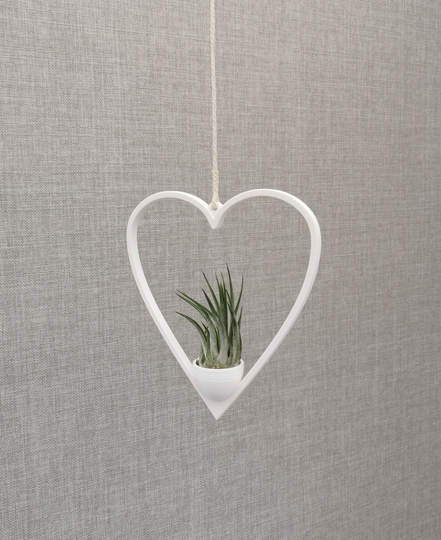 Air Plant Hanger - Heart Design With Pot Modern Home Decor Holder Hanging Planters
