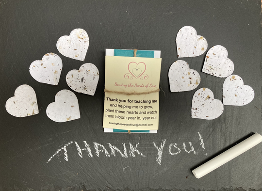 Teachers Gift Of Wild Flower Seeded Hearts, End Year Gifts, Bee Friendly Seed Bomb, Gardening Gift Ideas For Teachers, Sowing Seeds