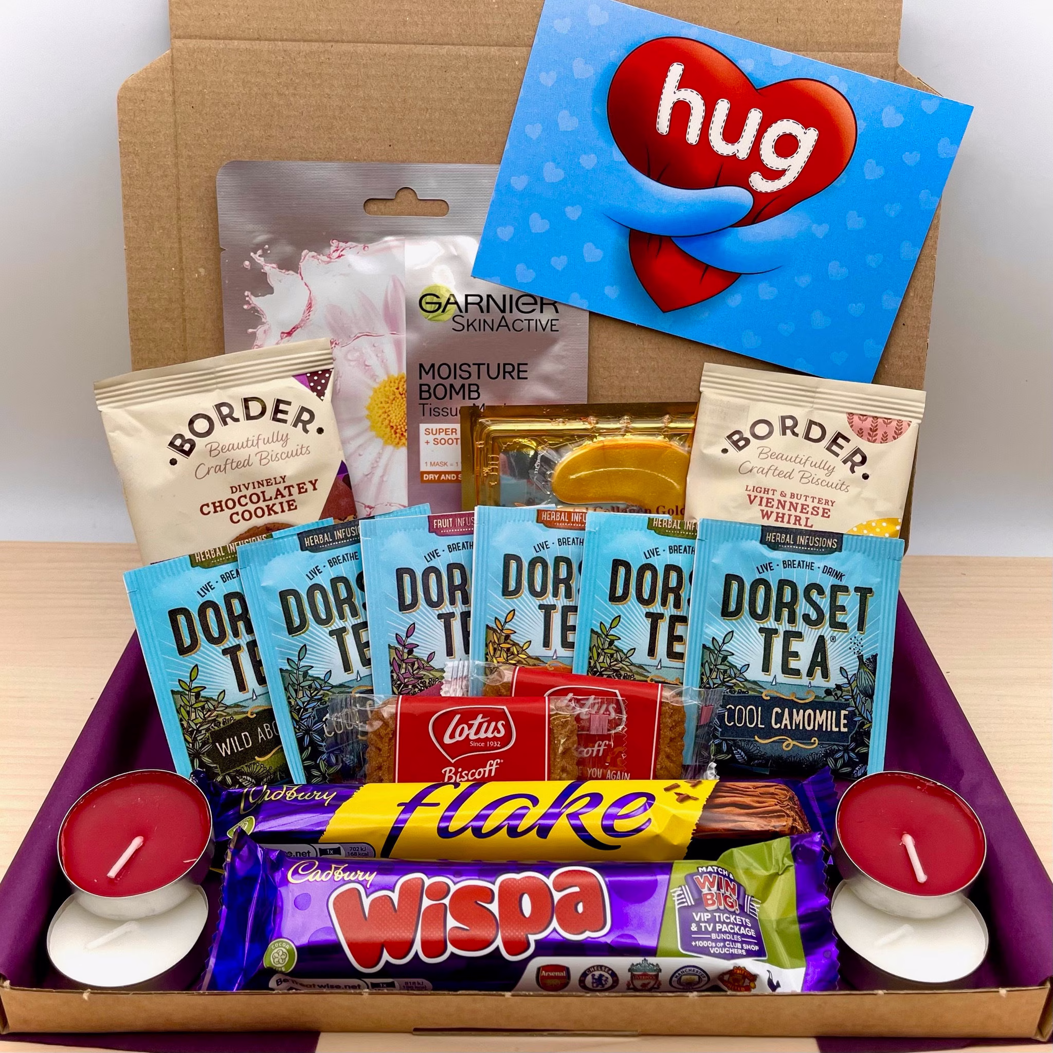 Tea Hug in A Box, Little Letterbox Gift Personalised Card, Pamper Spa Kit Set, Care Package For Her, Relaxation Herb Stress Relief