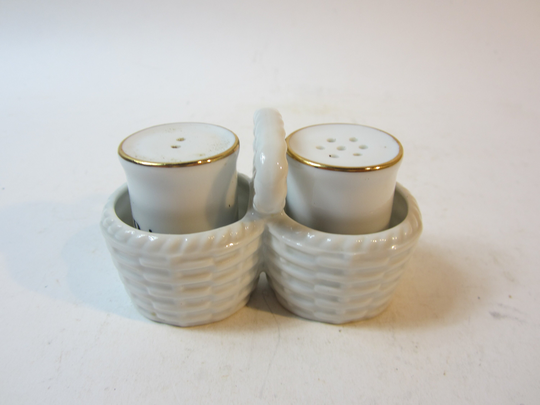 A Delightful Vintage Porcelain Pepper & Salt Set/Sal & Shakers, Made in France