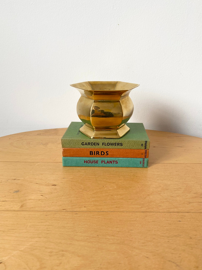 Small Brass Planter, Solid Flower Pot, Plant Boho Home