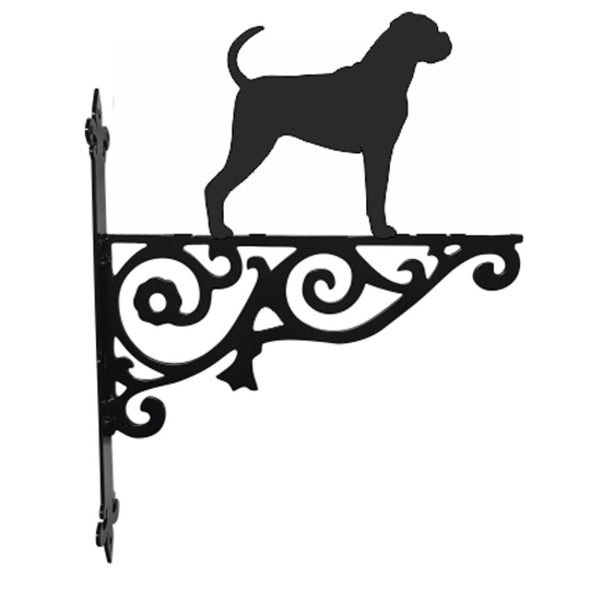 Boxer Ornamental Hanging Bracket - Contemporary Basket Wall Mounted Decorative Garden Black