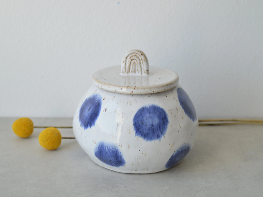 Lidded Jar, Ceramic Sugar Bowl With Lid, Salt Cellar, Handmade Pottery, Housewarming Gift
