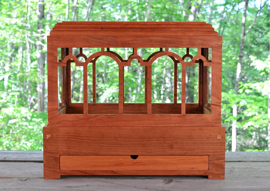 Solid Cherry Wardian Case With Drawer, Terrarium For Plants, Succulents, Or Herbs