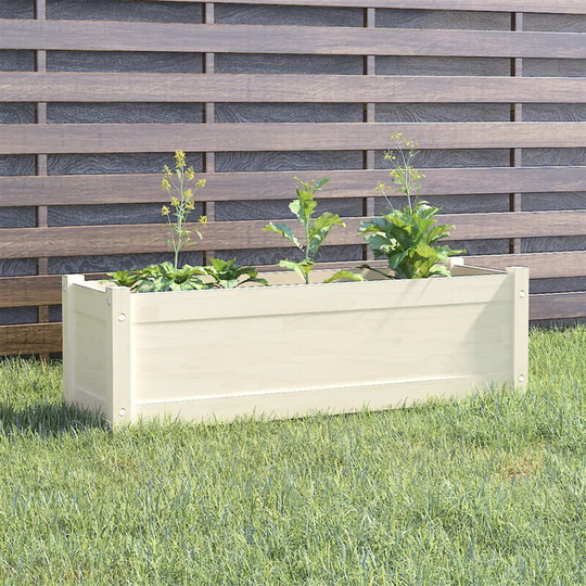 Asupermall - Garden Planter White 100x31x31 cm Solid Pinewood