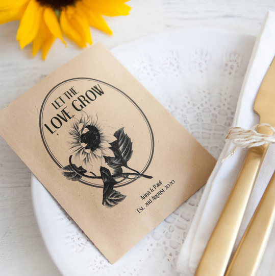 Personalised Retro Design Sunflower Seed Packet