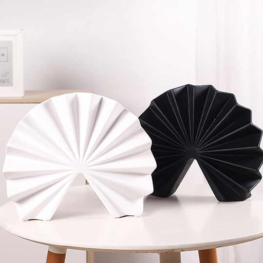 Ceramic Fan Decoration, Home Office Shelf Decor Ornaments