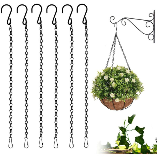 Langray - Flower Basket Chains 6 Pack Hanging Chains Metal Plant Hanging Chain Flower Pot Chain for Flower Basket, Planters, Bird Feeder, Birdcage,